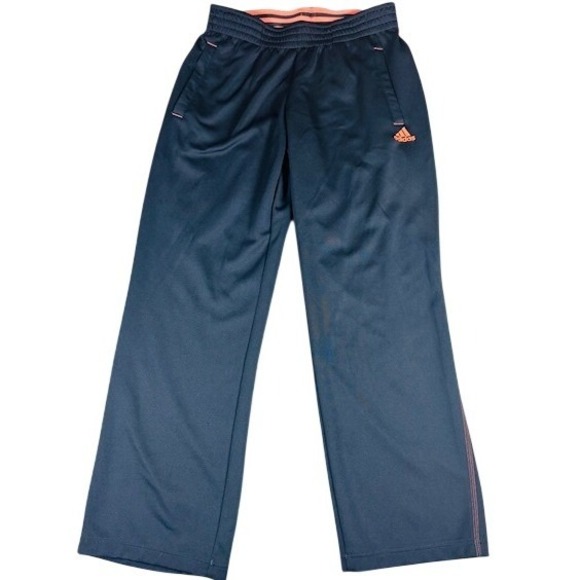 adidas Pants - Adidas Training Pants Womens Medium Climalite‎ Navy Blue Coral Athletic Straight